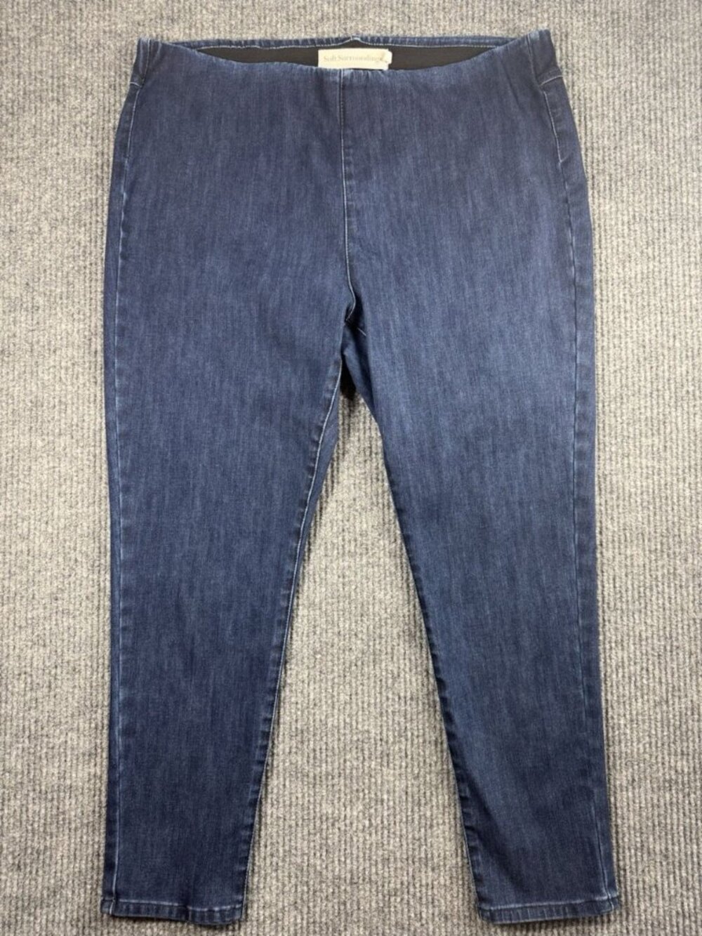 Soft Surroundings Jeans Womens 1X Blue Ultimate Denim Pull On Skinny Ankle 5CM92